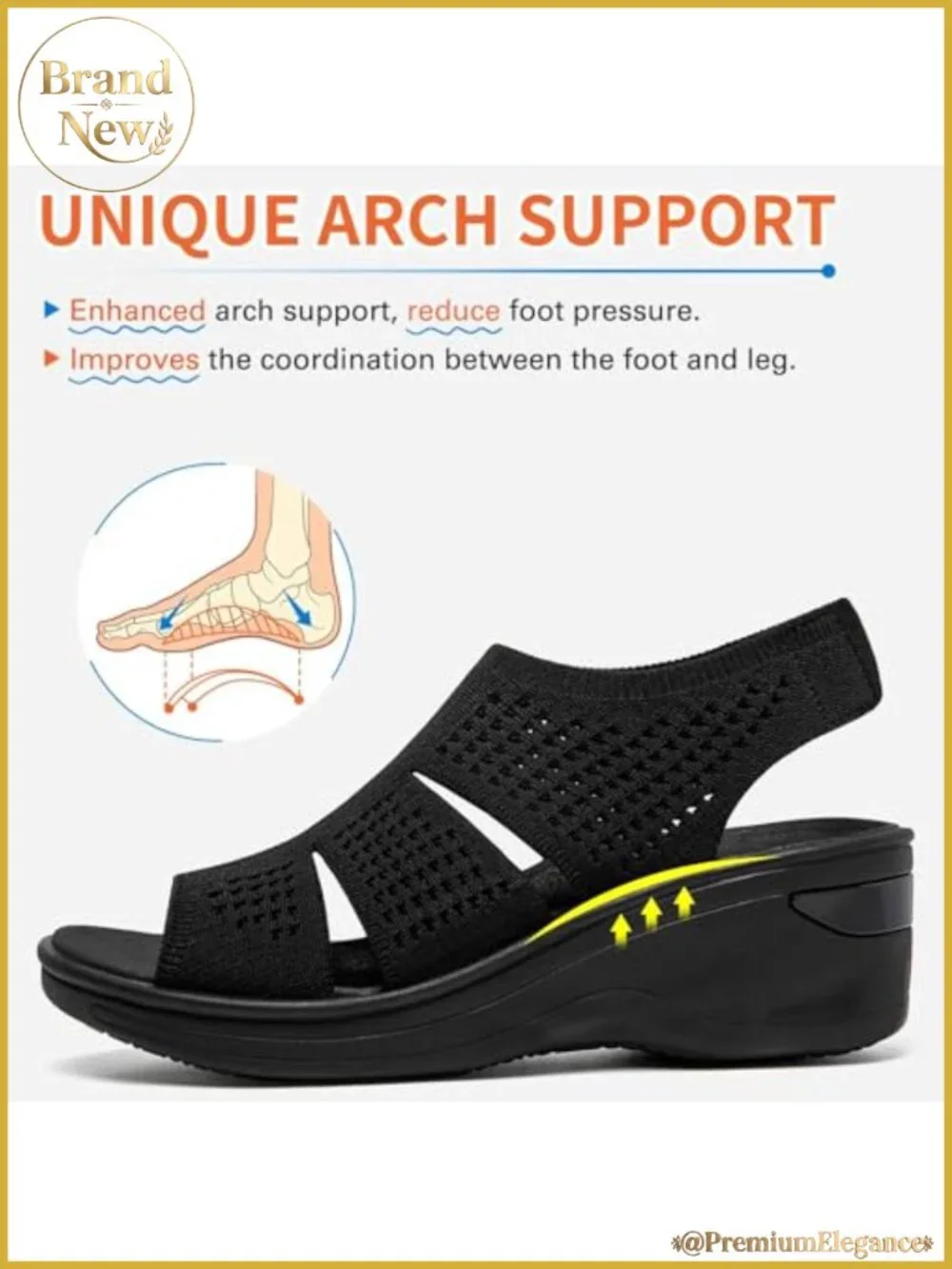 Comfortable Platform Walking Sandals Memory Foam Open Toe Lightweight